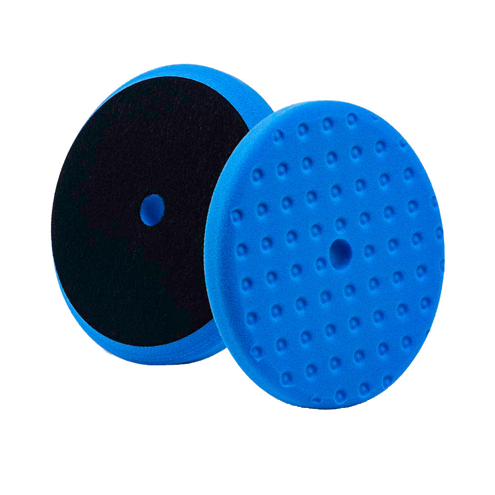 Lake Country Blue Foam Light Cutting Pad with CCS Technology, 8" x 1.25", featuring a textured surface for effective polishin