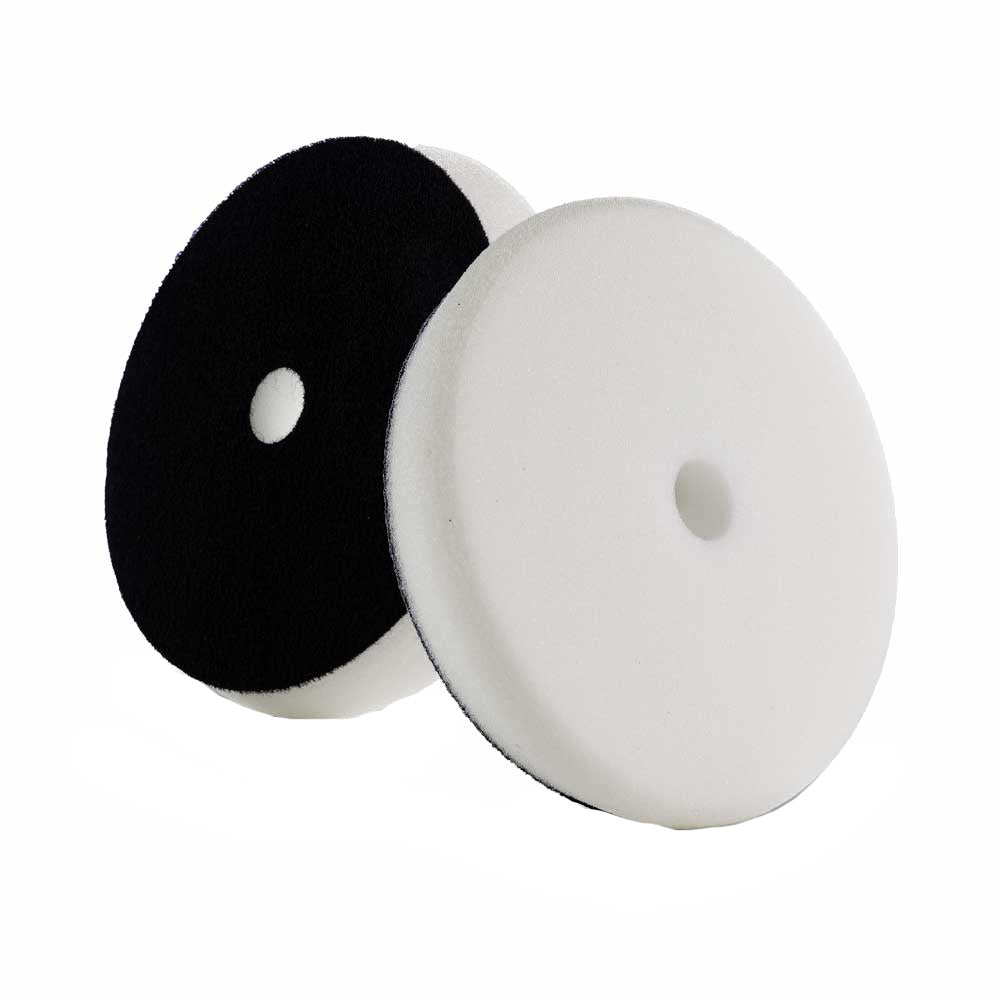 Lake Country Force White Polishing Pad 6.5" x 1.25" features a white foam surface for polishing, with a black backing.
