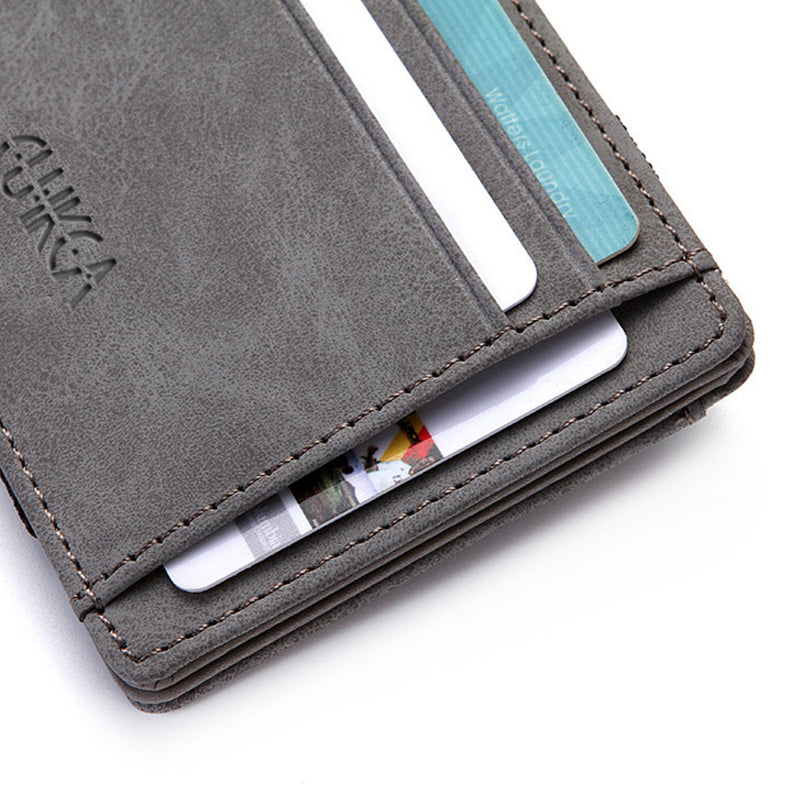 4 Card Slots Ultra-Thin Bi-Fold Magic Wallet Block RF with Zipper - Premium Wallet  Shop now 