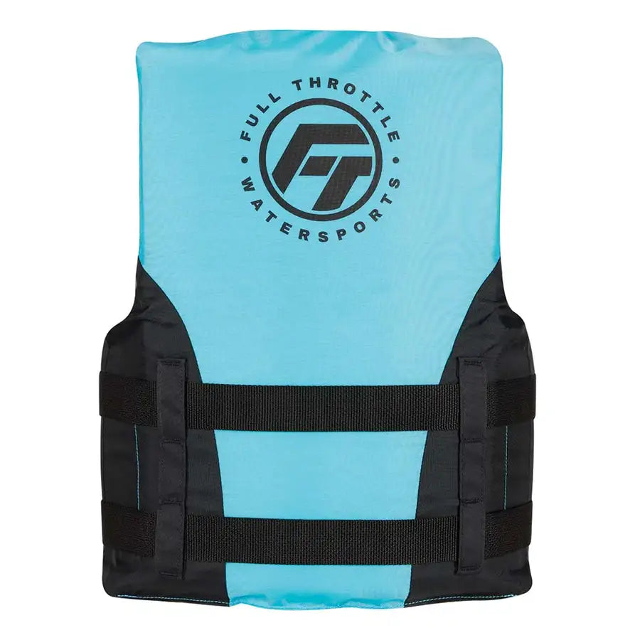 Full Throttle Teen Nylon Life Jacket - Aqua/Black [112200-505-010-22] - Besafe1st®  