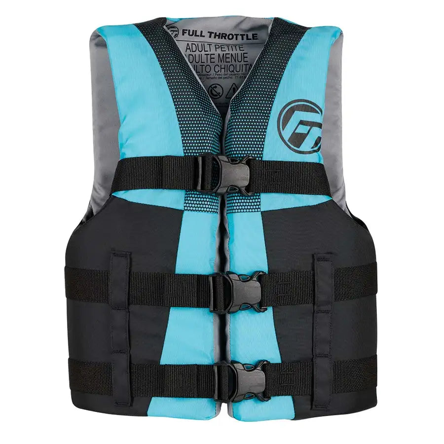 Full Throttle Teen Nylon Life Jacket - Aqua/Black [112200-505-010-22] - Premium Life Vests  Shop now 