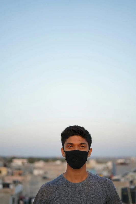 man in black knit cap