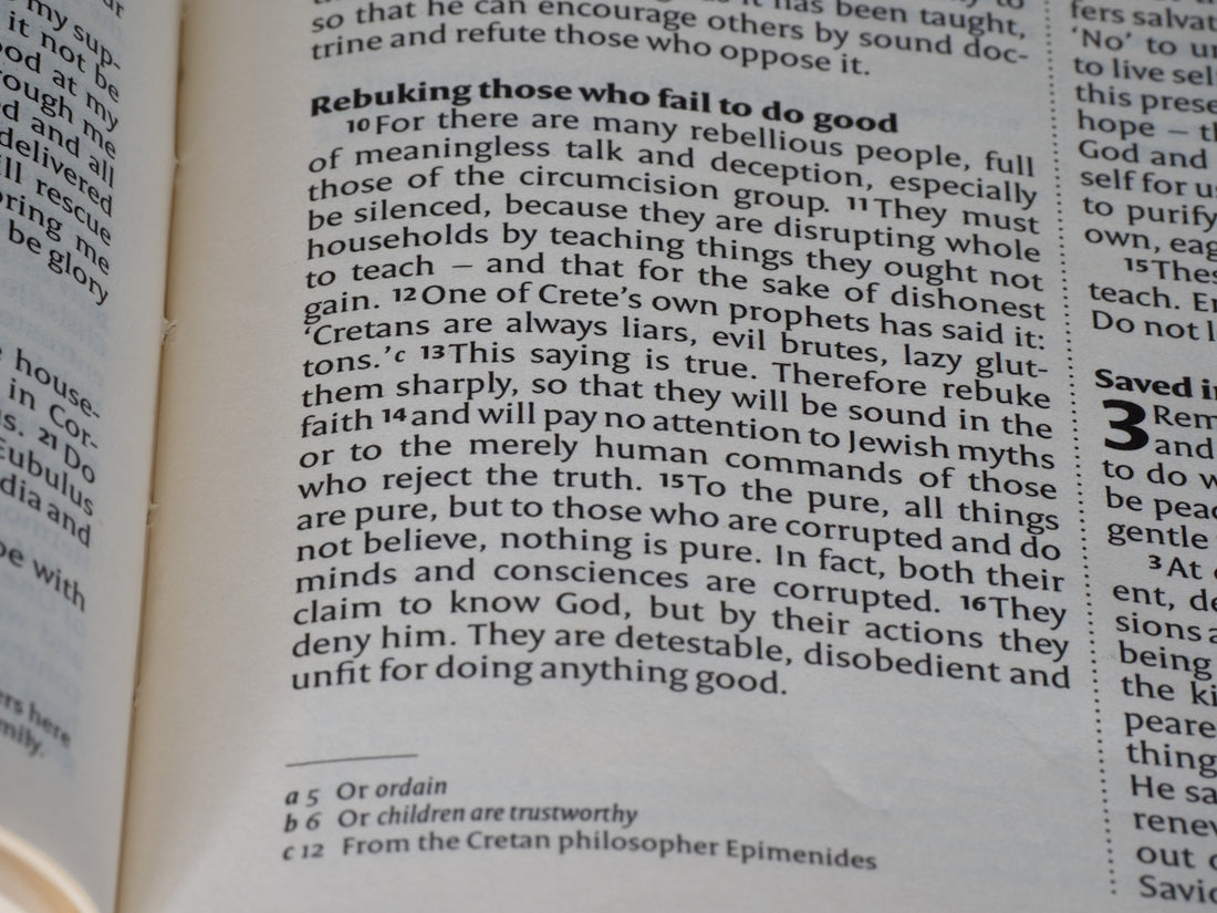 The image displays a bible passage about rebuking evil people.