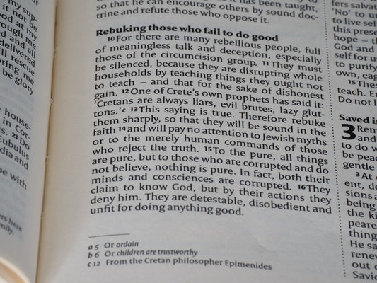 The image displays a bible passage about rebuking evil people.