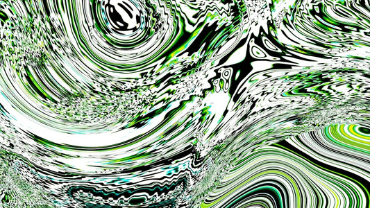 Abstract swirling patterns of green and white
