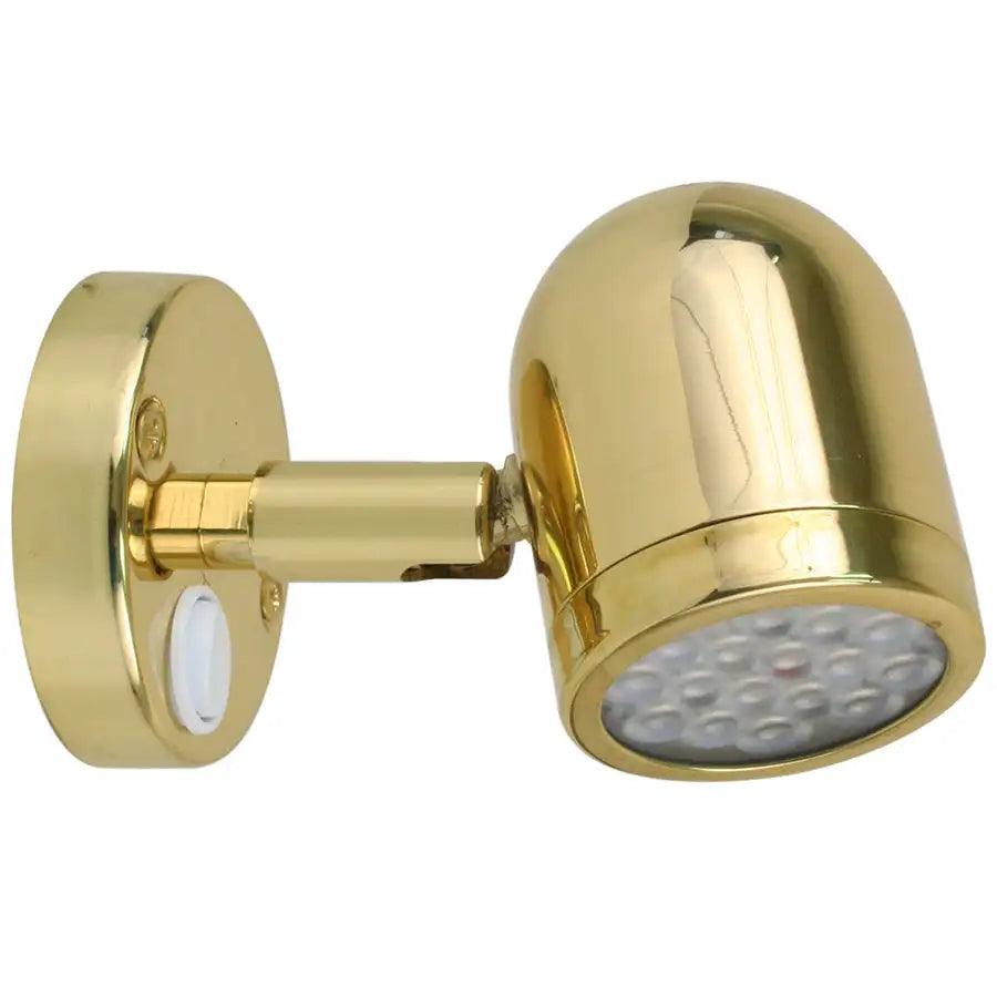 Scandvik LED Brass Reading Light - 10-30V [19052P] - Besafe1st® 