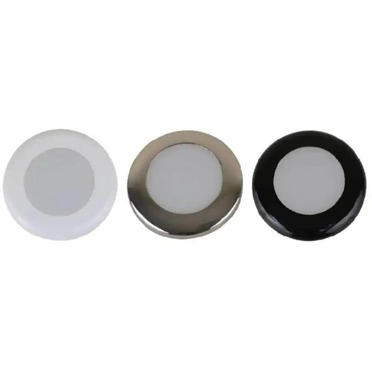 Scandvik A3C Downlight Kit - Warm White w/SS, White,  Black Trim Rings [41290P] Scandvik