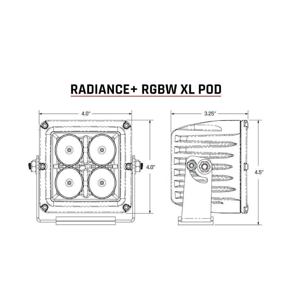 RIGID Industries XL Radiance + Light Pod - RGBW - Pair [322053] - Besafe1st® 