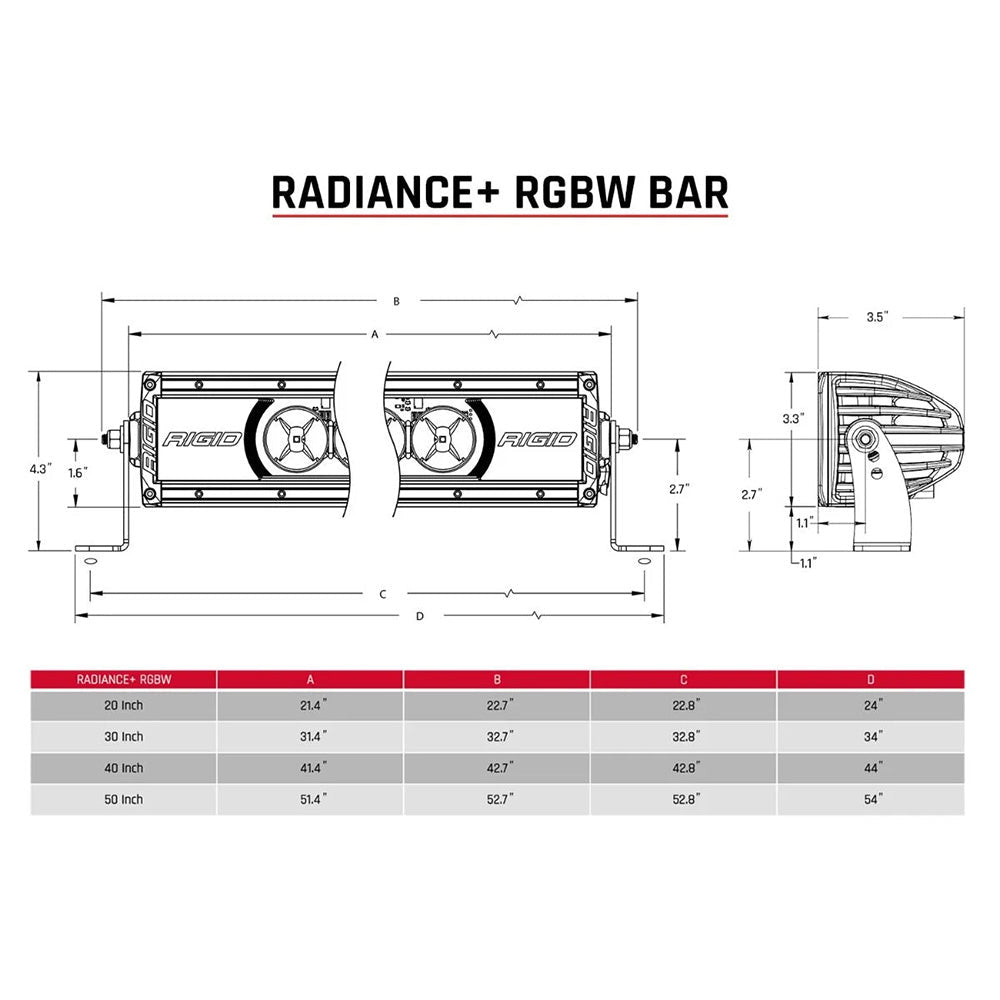RIGID Industries Radiance + 20" Light Bar - RGBW [220053] - Besafe1st®  