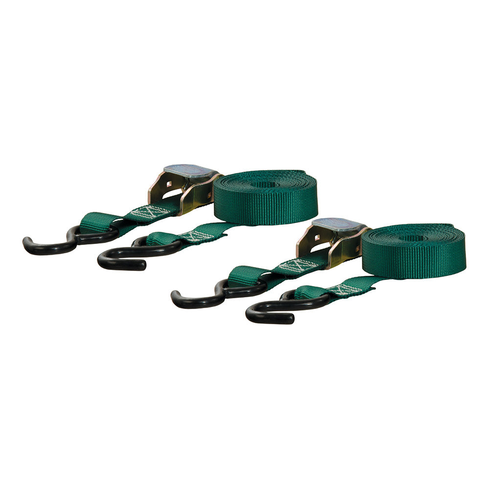 CURT 15 Dark Green Cargo Straps w/"S" Hooks - 300 lbs - 2 Pack [83015] - Premium Accessories Besafe1st Shop now 