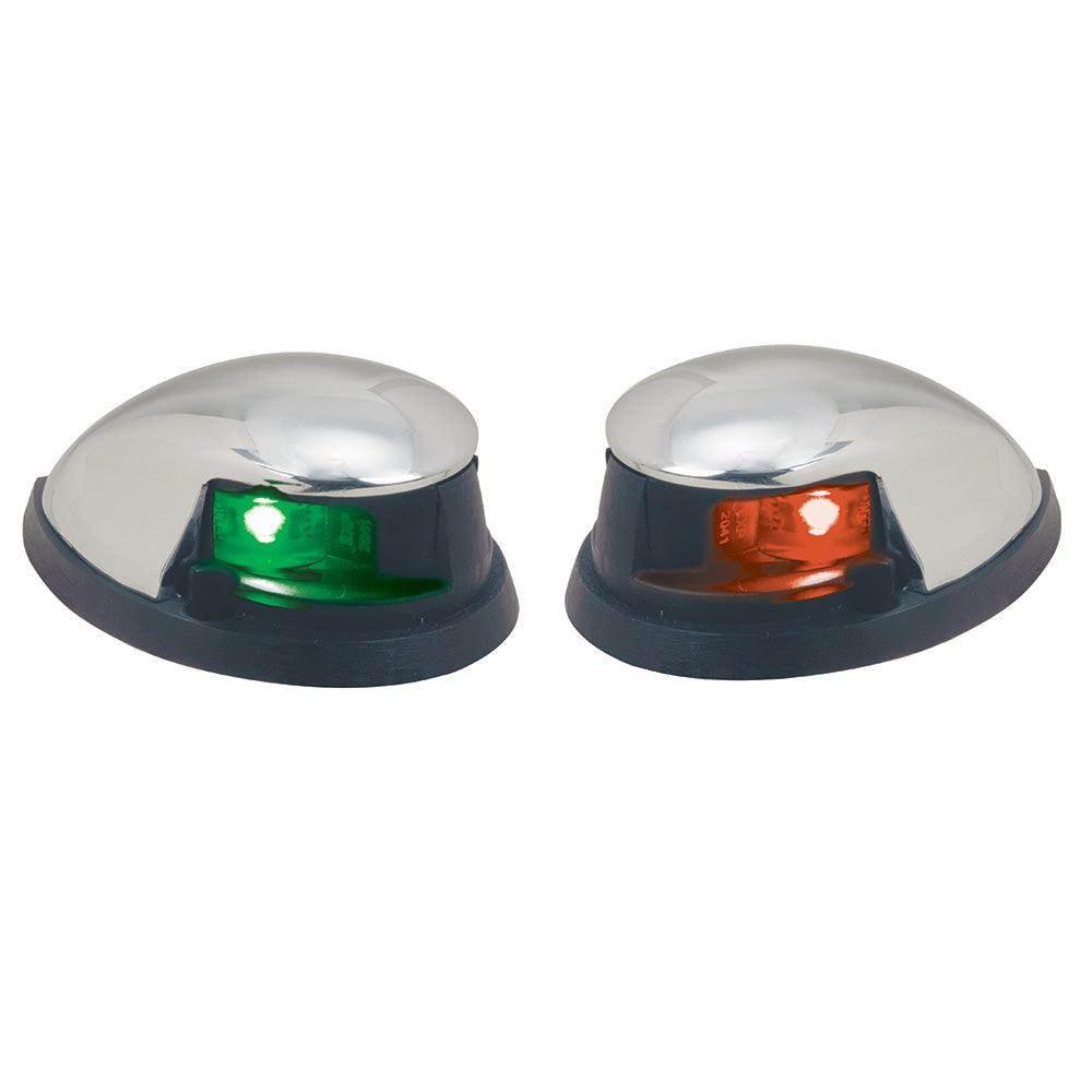 Perko Red/Green Horizontal Mount Side Lights - Pair - Chrome Plated Zinc [0648DP0CHR] - Besafe1st
