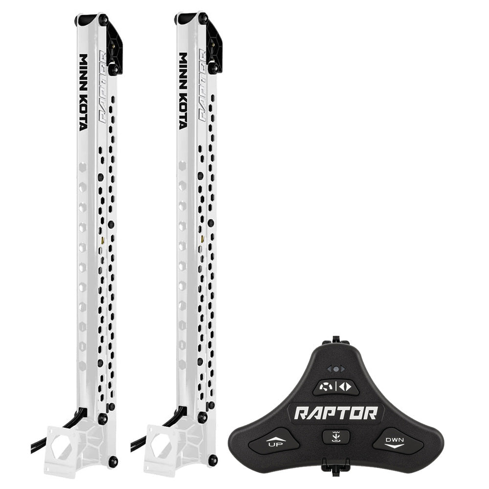 Minn Kota Raptor Bundle Pair - 10' White Shallow Water Anchors w/Active Anchoring  Footswitch Included [1810631/PAIR] - Besafe1st®  