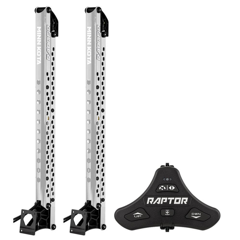 Minn Kota Raptor Bundle Pair - 8' Silver Shallow Water Anchors w/Footswitch [1810601/PAIR] - Besafe1st® 