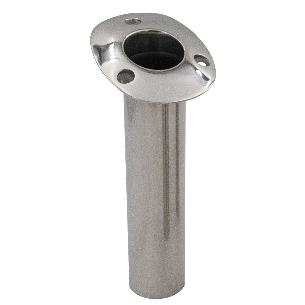 C.E. Smith 70 Series Standard Flush Mount Rod Holder - 15 Degree - Stainless Steel - Gimbal Bar Bottom - Black Liner [536710] - Besafe1st® 