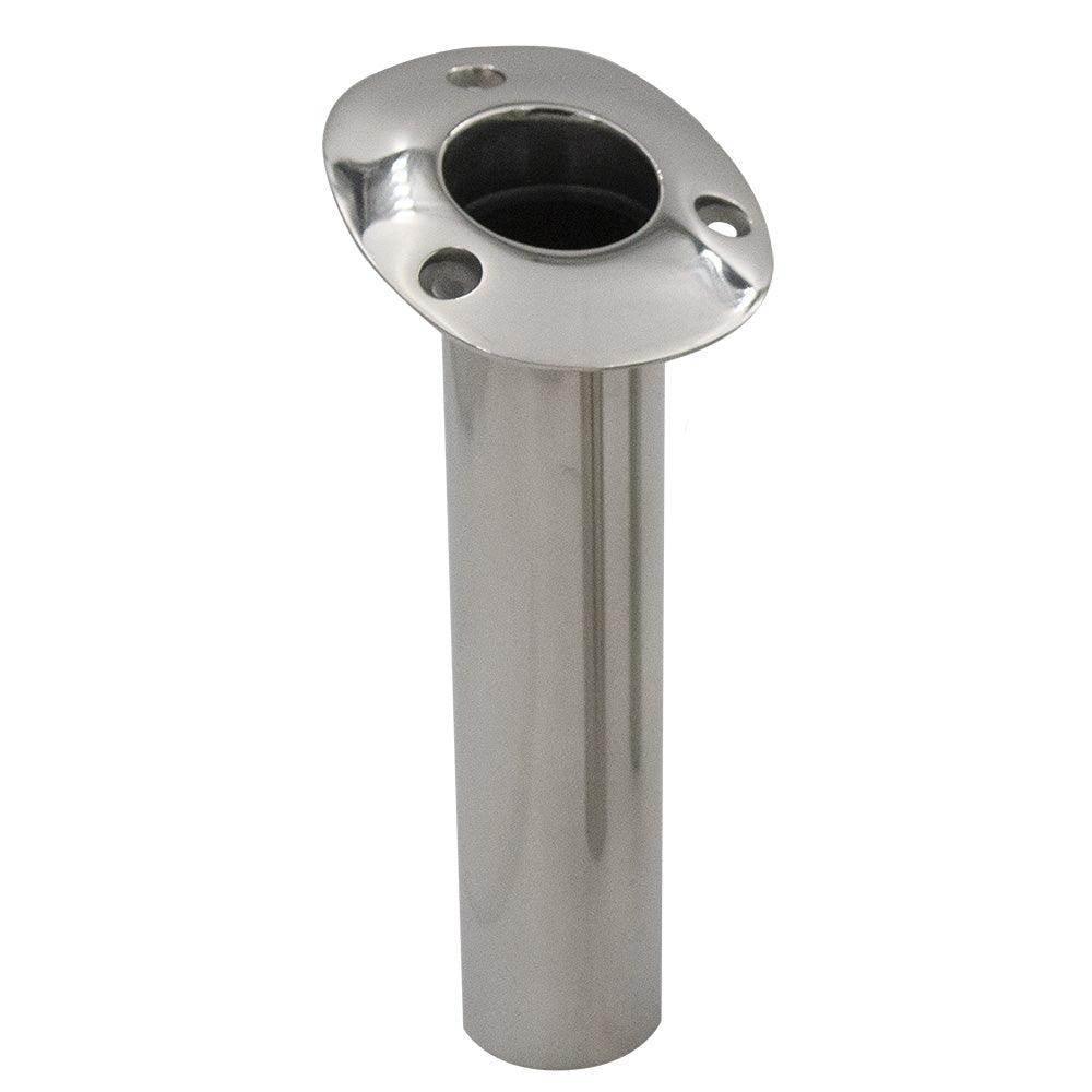 C.E. Smith 70 Series Standard Flush Mount Rod Holder - 15 Degree - Stainless Steel - Gimbal Bar Bottom - Black Liner [536710] - Besafe1st