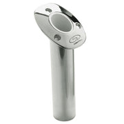 C.E. Smith Flush Mount Rod Holder - 30 Degree 9" Depth - Stainless Steel - Cast Bottom - White Vinyl Liner [53672CA] - Besafe1st