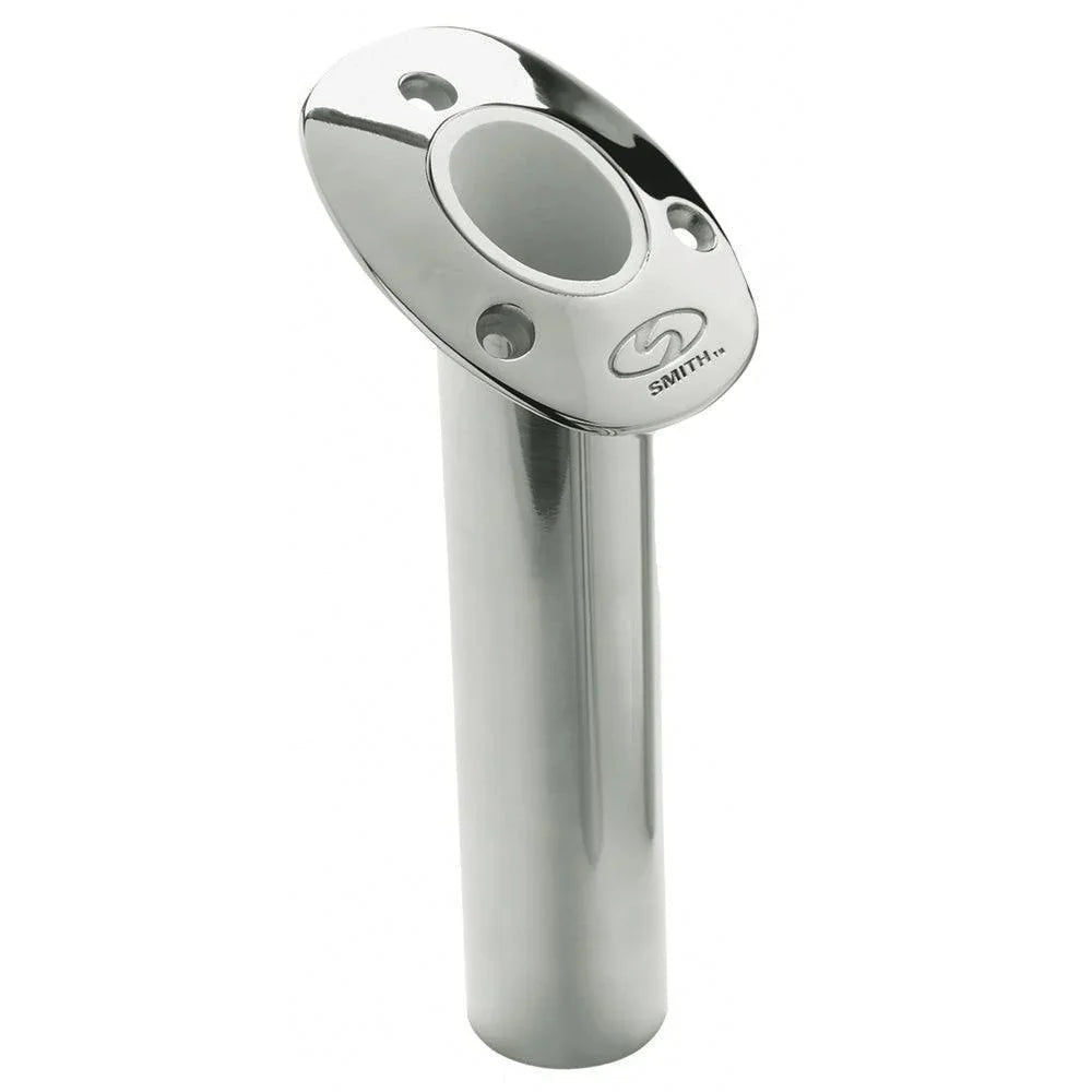 C.E. Smith Flush Mount Rod Holder - 30 Degree  9" Depth - Stainless Steel - Cast Bottom - White Vinyl Liner [53672CA] C.E. Smith