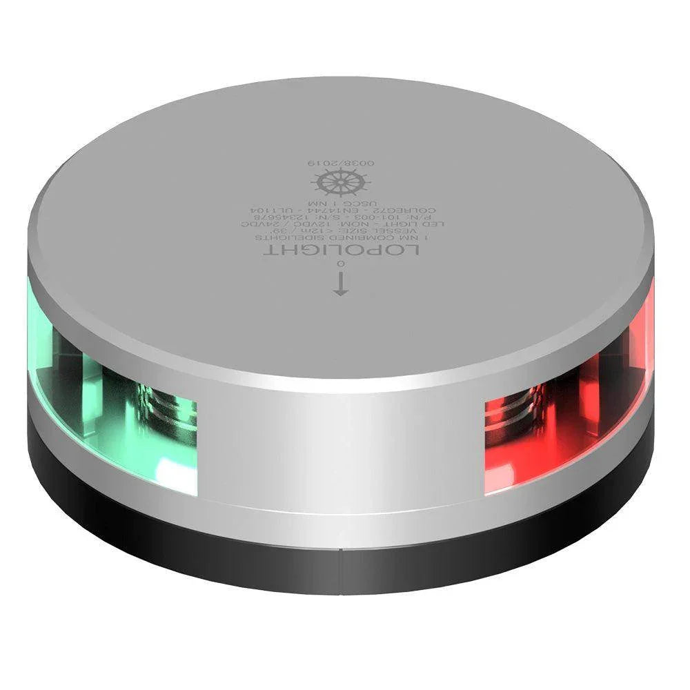 Lopolight Combined Sidelight - 1NM - Silver Housing w/FB Base [101-003-FB] - Besafe1st