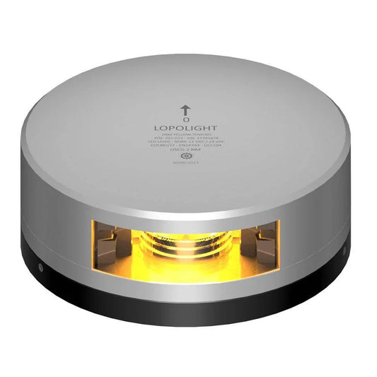 Lopolight Yellow Towing Light - 2NM - Silver Housing w/FB Base [201-013-FB] - Besafe1st