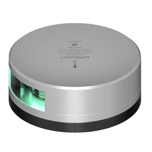 Lopolight Green Starboard Light - 2NM - Silver Housing w/FB Base [301-008-FB] - Besafe1st