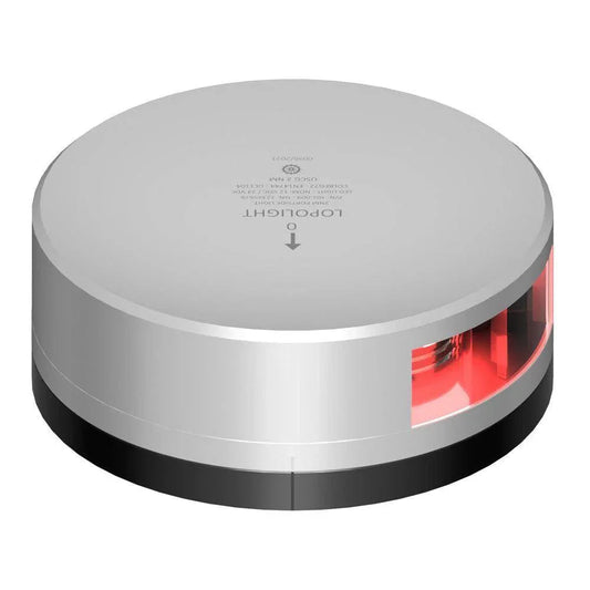 Lopolight Red Port Light - 2NM - Silver Housing w/FB Base [301-009-FB] Lopolight