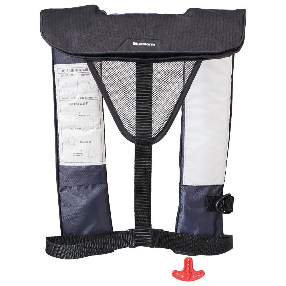 Bluestorm Cirrus 26 Auto/Manual Type V Inflatable PFD - Apex Black [SL6F-21-BLK] - Besafe1st® 