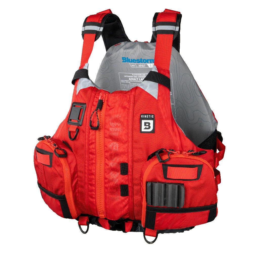 Bluestorm Kinetic Kayak Fishing Vest - Nitro Red - S/M [BS-409-RED-S/M] - Besafe1st® 