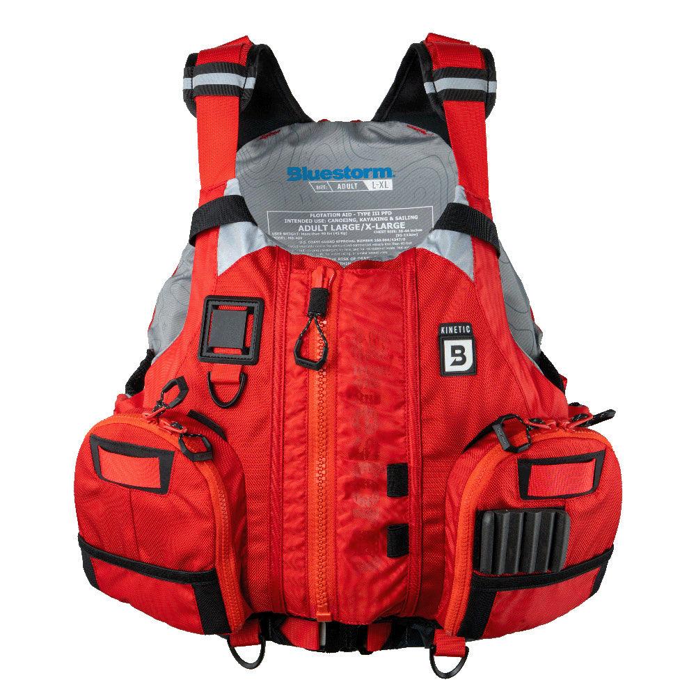 Bluestorm Kinetic Kayak Fishing Vest - Nitro Red - L/XL [BS-409-RED-L/XL] - Besafe1st® 