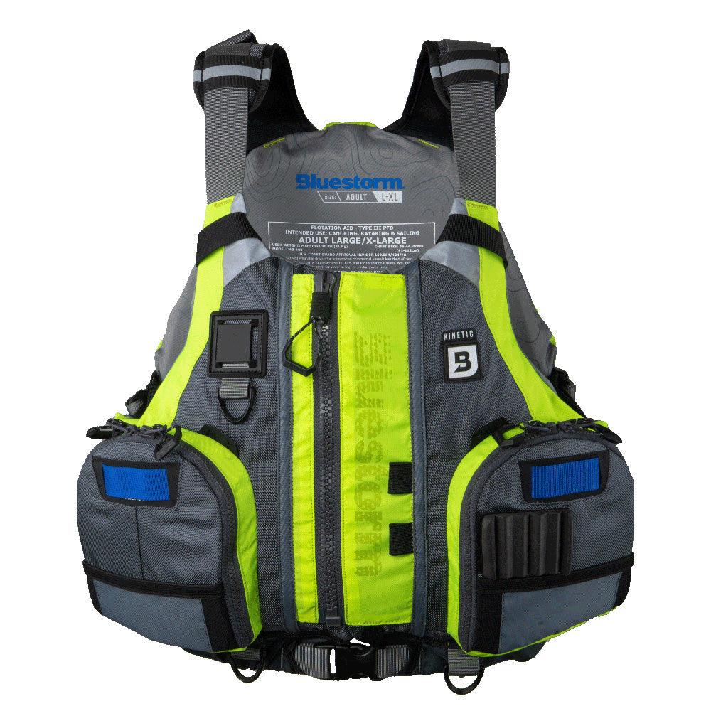 Bluestorm Kinetic Kayak Fishing Vest - Hi-Vis - S/M [BS-409-HVS-S/M] - Besafe1st® 