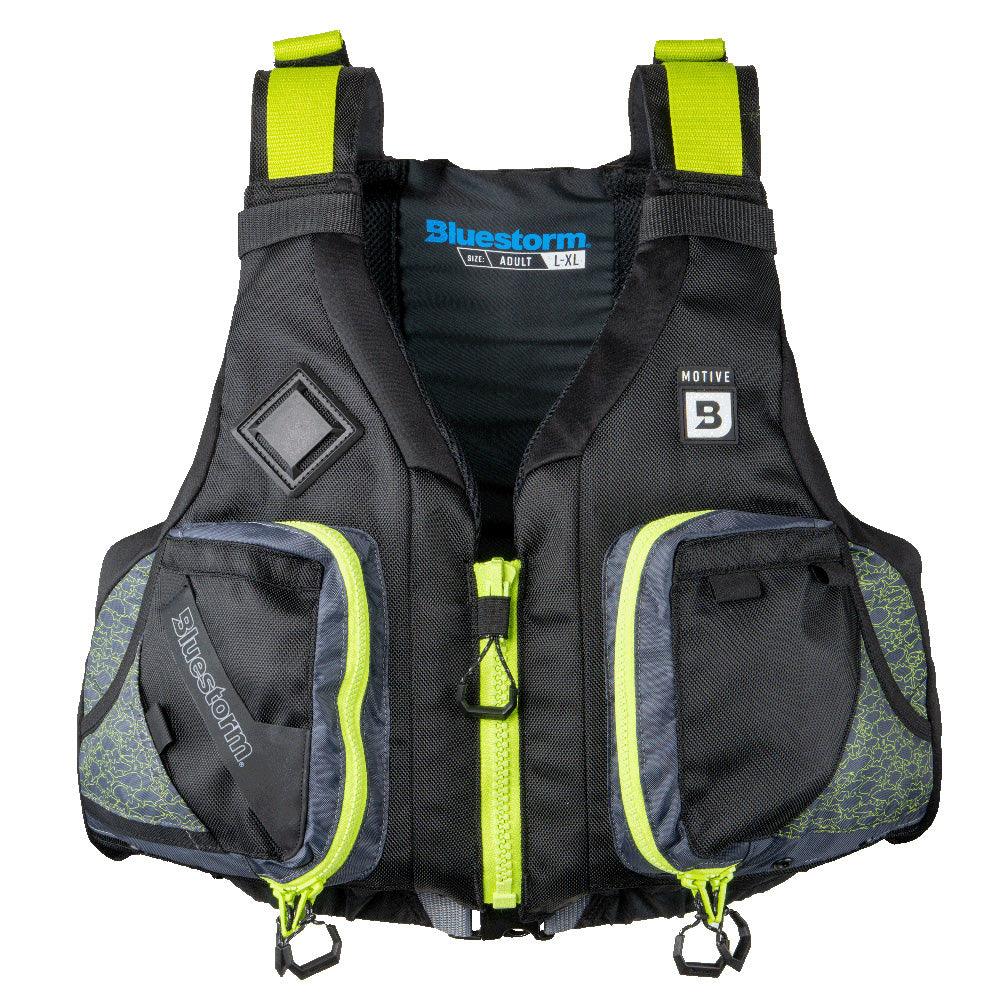 Bluestorm Motive Kayak Fishing Vest - Hi-Vis - S/M [BS-248-HVS-S/M] - Besafe1st