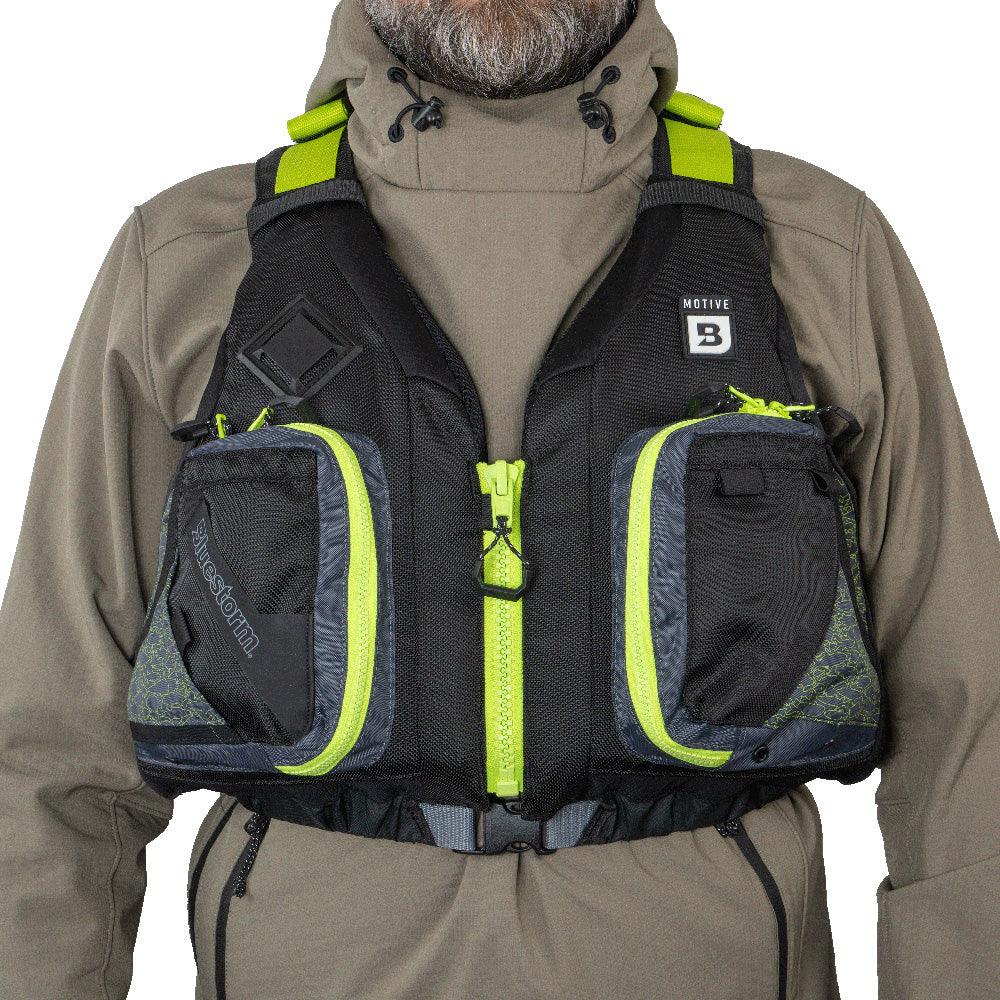 Bluestorm Motive Kayak Fishing Vest - Hi-Vis - S/M [BS-248-HVS-S/M] - Besafe1st® 