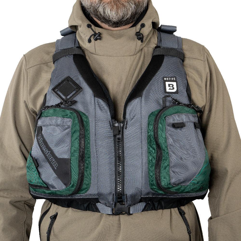 Bluestorm Motive Kayak Fishing Vest - Hunter Green - S/M [BS-248-HNT-S/M] - Besafe1st® 