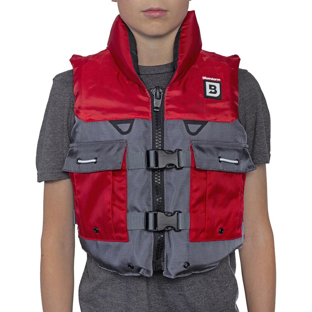 Bluestorm Classic Youth Fishing Life Jacket - Nitro Red [BS-365-RED-Y] - Besafe1st® 