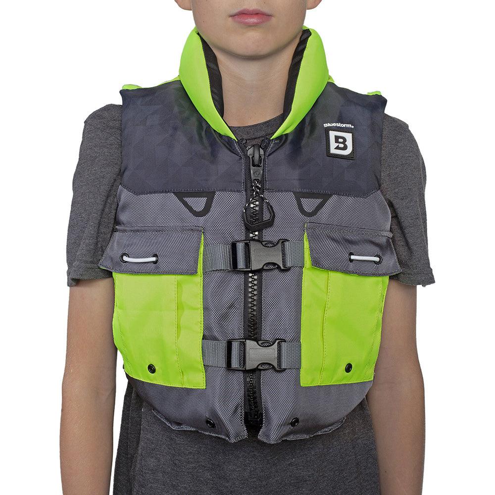 Bluestorm Classic Youth Fishing Life Jacket - Hi-Vis [BS-365-HVS-Y] - Besafe1st® 