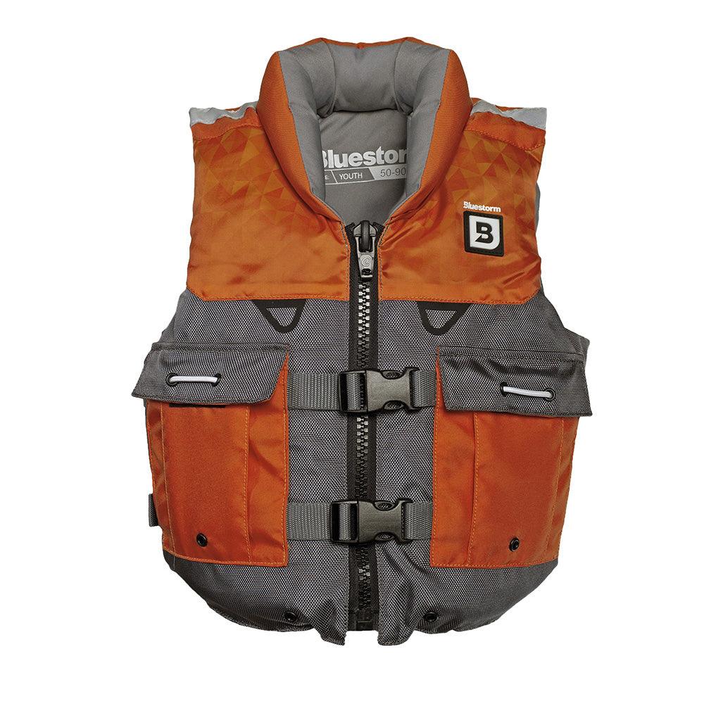 Bluestorm Classic Youth Fishing Life Jacket - Optic Orange [BS-365-ORG-Y] - Besafe1st® 