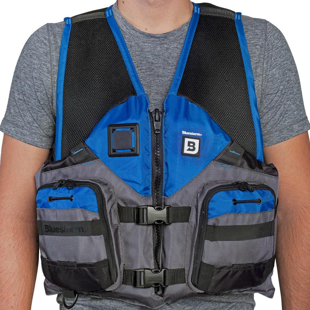 Bluestorm Sportsman Adult Mesh Fishing Life Jacket - Deep Blue - S/M [BS-105-BLU-S/M] - Besafe1st® 