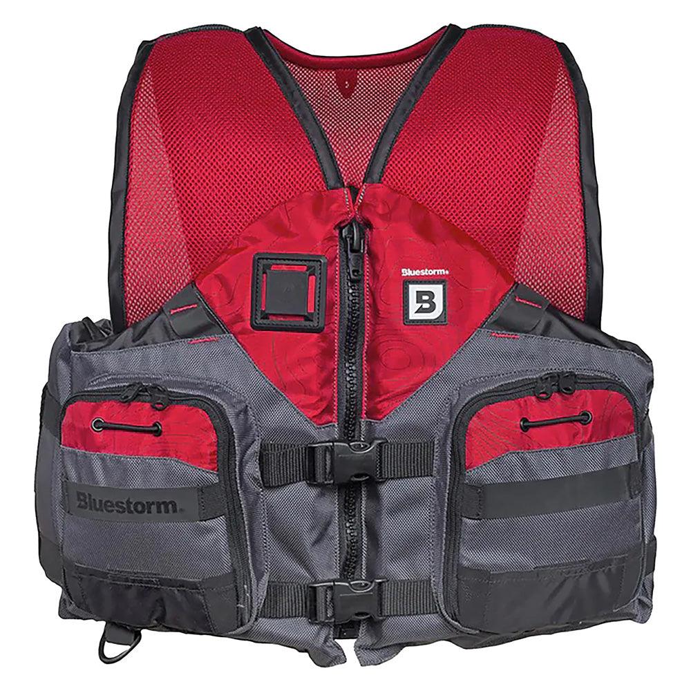 Bluestorm Sportsman Adult Mesh Fishing Life Jacket - Nitro Red - L/XL [BS-105-FDC-L/XL] - Besafe1st® 