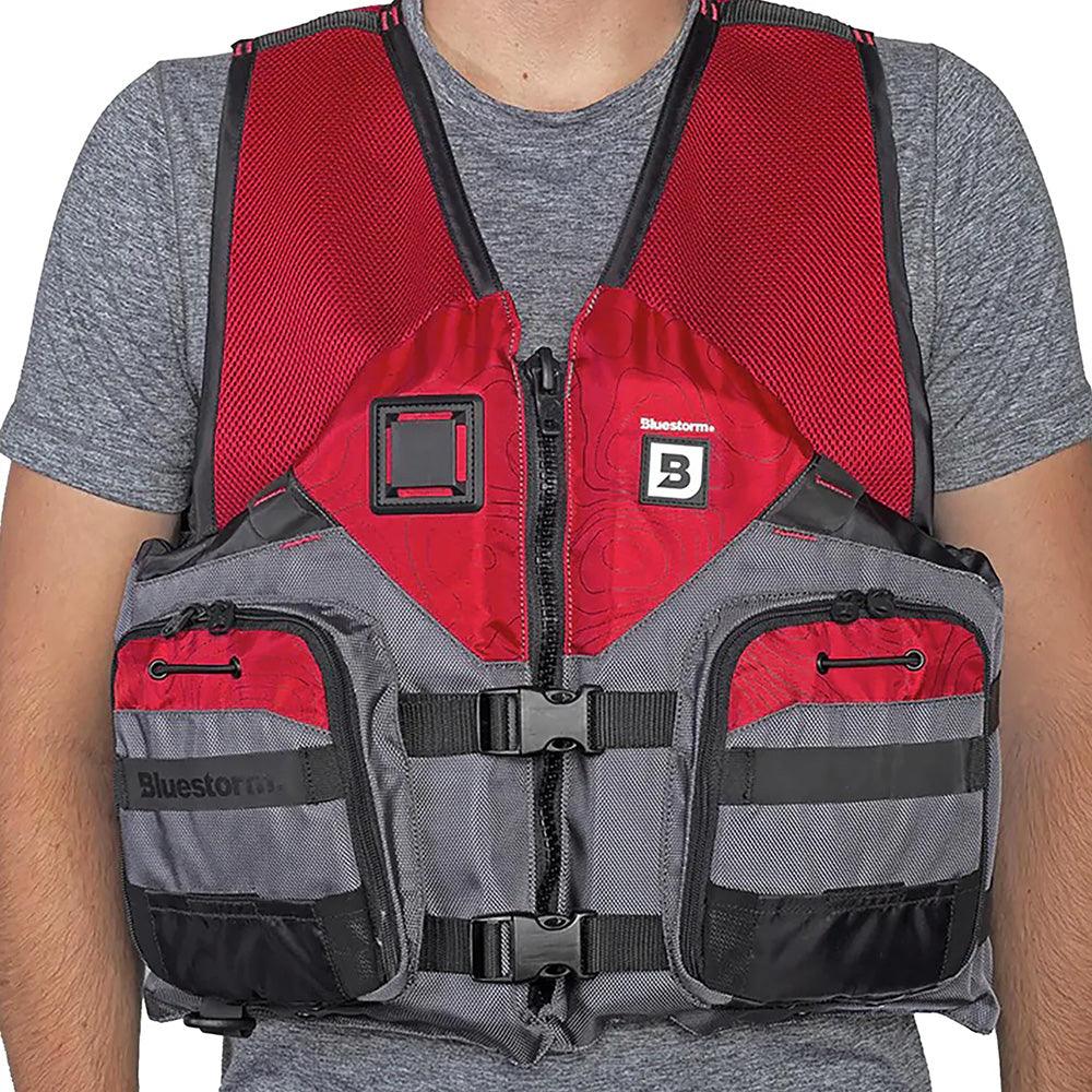 Bluestorm Sportsman Adult Mesh Fishing Life Jacket - Nitro Red - L/XL [BS-105-FDC-L/XL] - Besafe1st® 