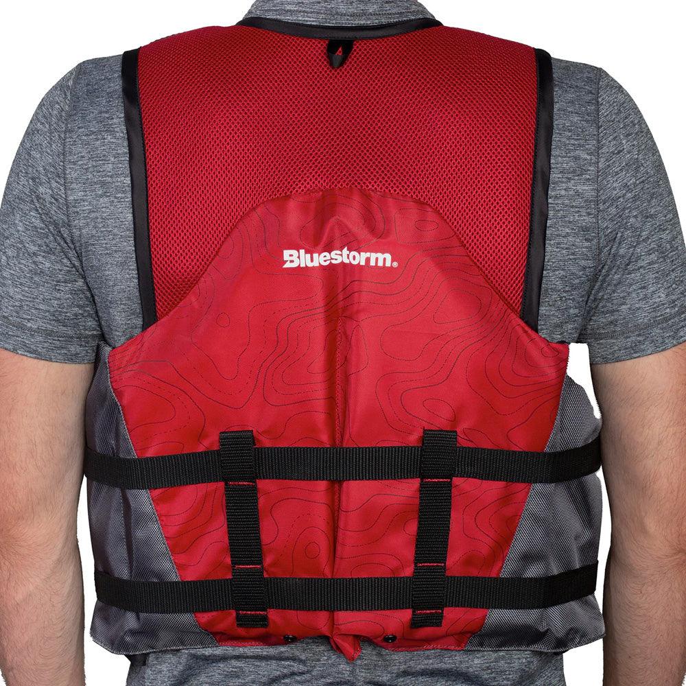 Bluestorm Sportsman Adult Mesh Fishing Life Jacket - Nitro Red - L/XL [BS-105-FDC-L/XL] - Besafe1st® 