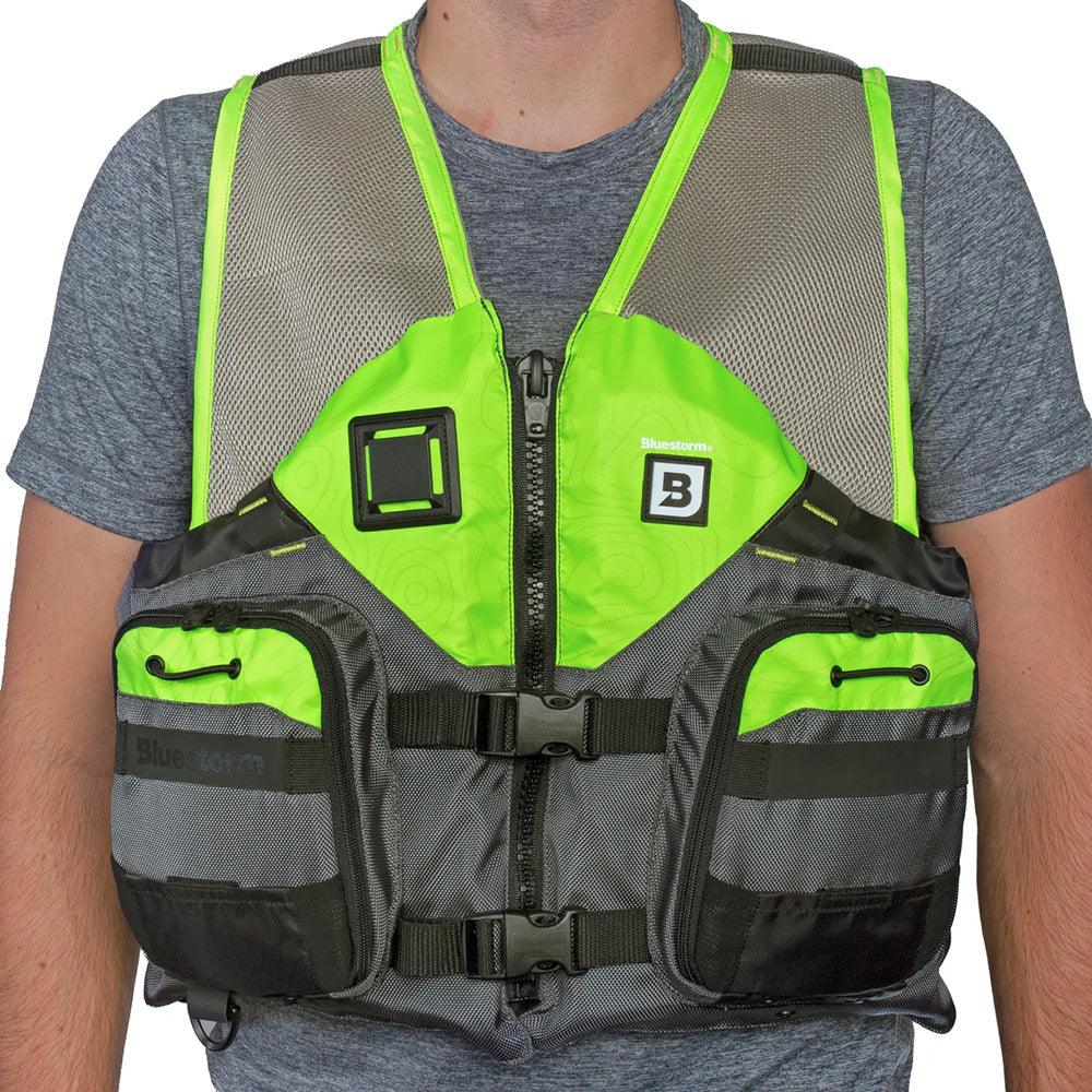 Bluestorm Sportsman Adult Mesh Fishing Life Jacket - Hi-Vis - L/XL [BS-105-HVS-L/XL] - Besafe1st® 