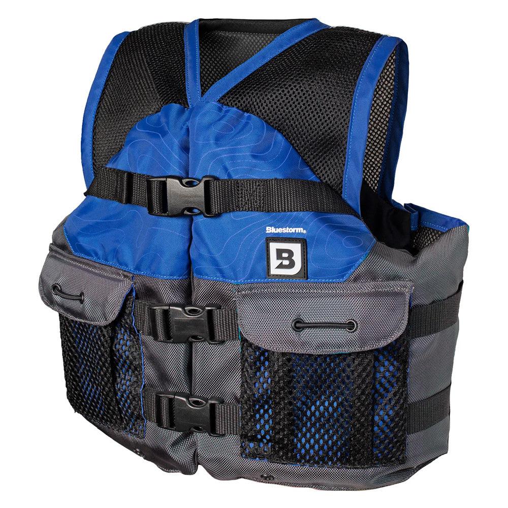 Bluestorm Sportsman Youth Mesh Fishing Life Jacket - Deep Blue [BS-105-NAV-Y] - Besafe1st® 