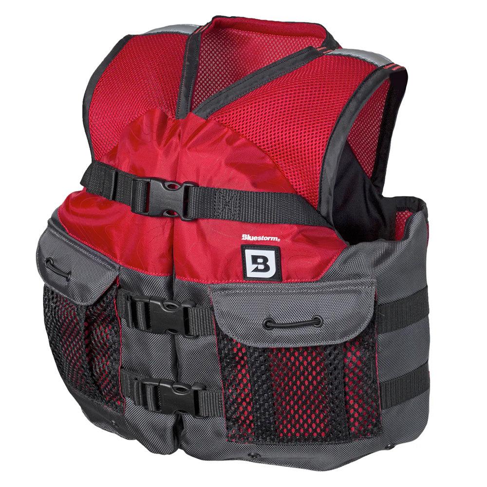 Bluestorm Sportsman Youth Mesh Fishing Life Jacket - Nitro Red [BS-105-RED-Y] - Besafe1st