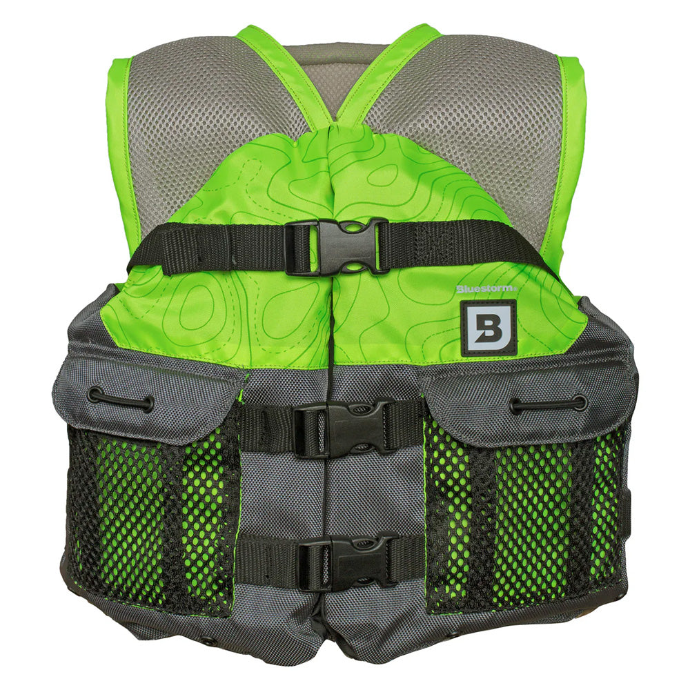 Bluestorm Sportsman Youth Mesh Fishing Life Jacket - Hi-Vis [BS-105-HVS-Y] - Besafe1st® 