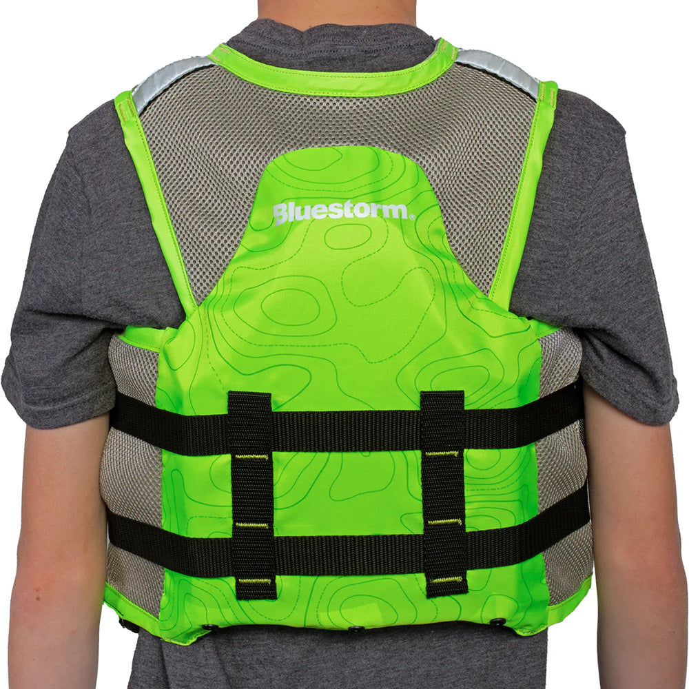 Bluestorm Sportsman Youth Mesh Fishing Life Jacket - Hi-Vis [BS-105-HVS-Y] - Besafe1st® 