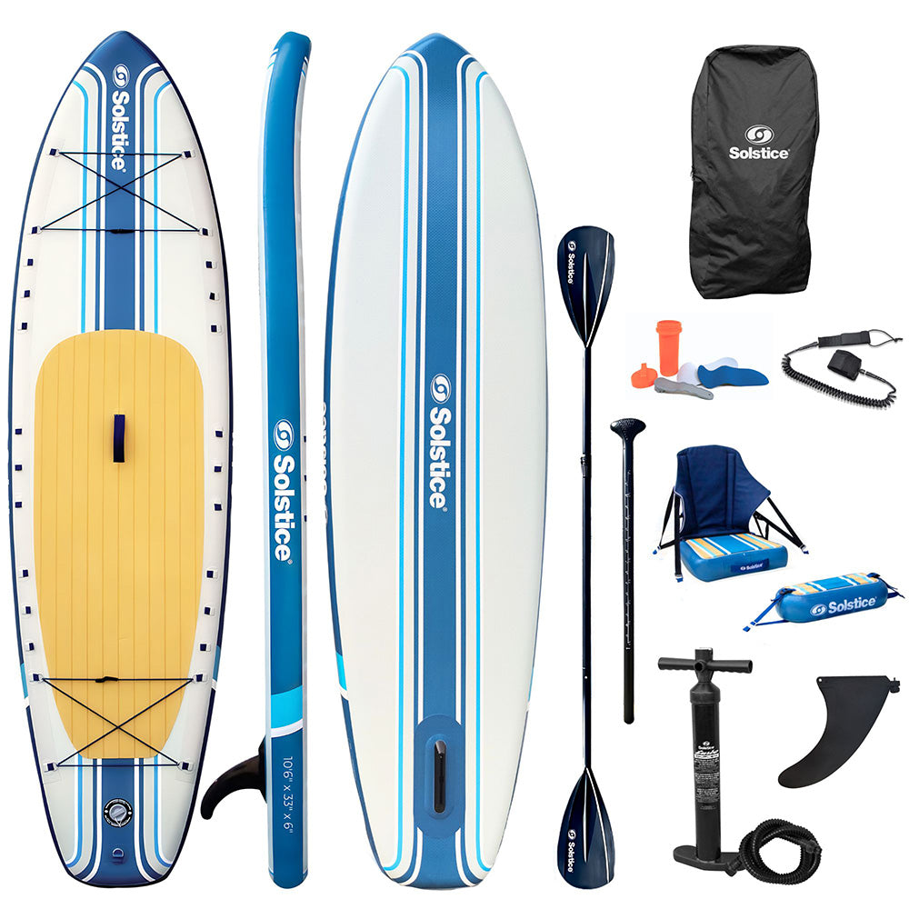 Soltice Watersports 10'6" Rambler Inflatable Stand-Up Paddleboard/Kayak 2-In-1 Kit w/Seat  Convertible Paddle - Blue [36200] - Premium Inflatable Kayaks/SUPs Besafe1st Shop now 