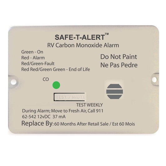 Safe-T-Alert 62 Series Carbon Monoxide Alarm - 12V - RV Flush Mount - White [62-542-WT] - Besafe1st
