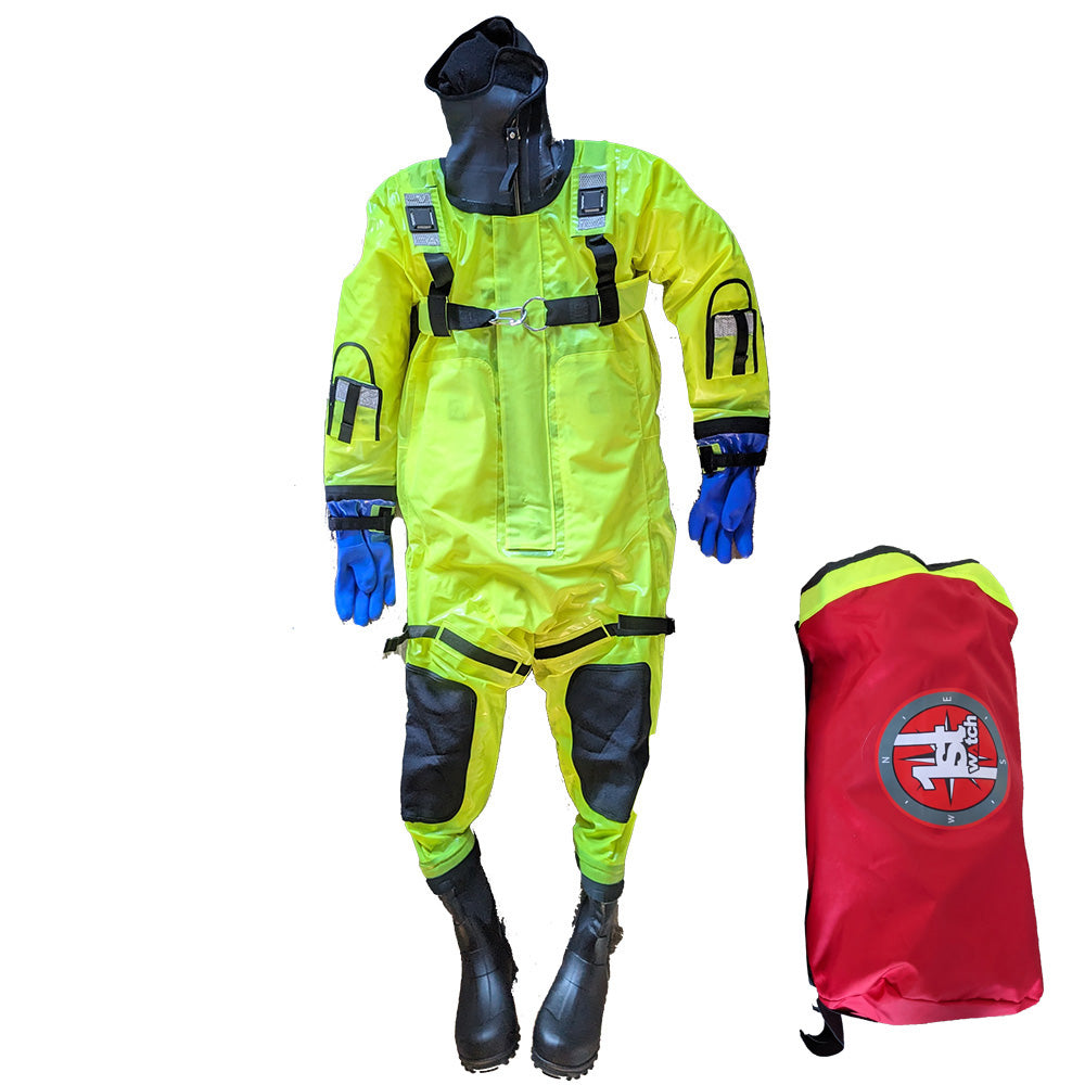 First Watch RS-1008 Ice Rescue Suit Hi-Vis Yellow - Jumbo (Built to Fit Over 6') [RS-1008-HV-U] - Besafe1st® 