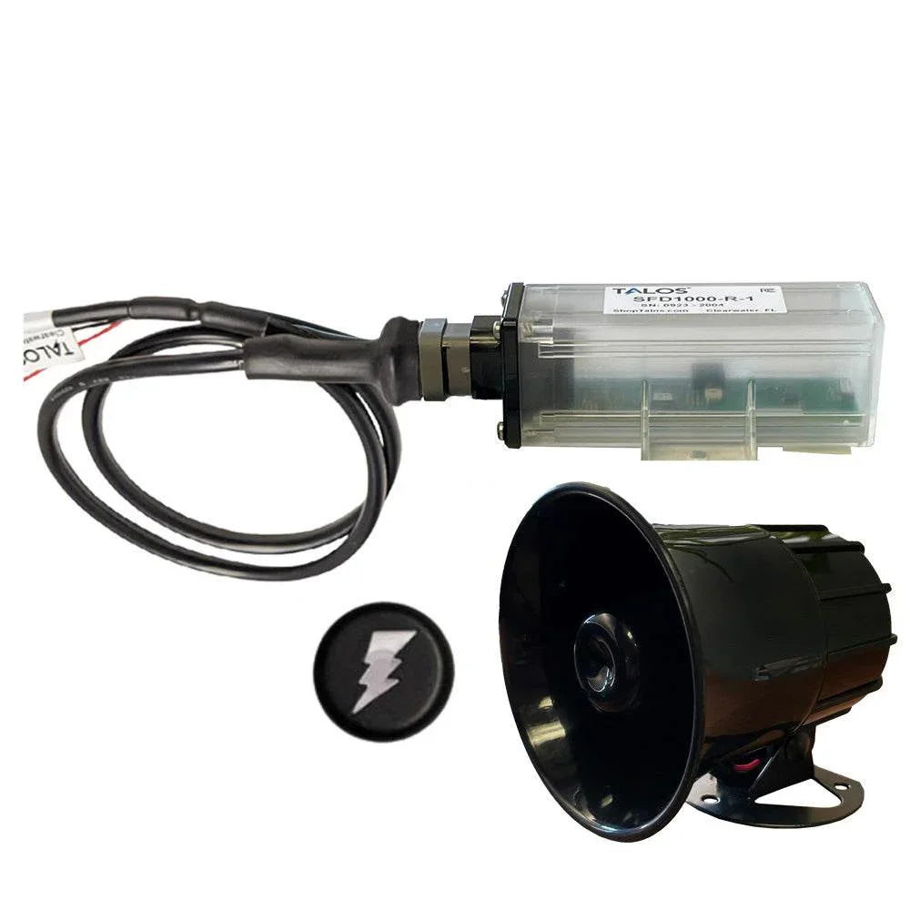 TALOS Remote Housing Lightning Detection System w/20' Cable  External Horn - Black Round Indicator  45' Horn Cable [SFD1000HB-W1-BO-CH-202045] TALOS