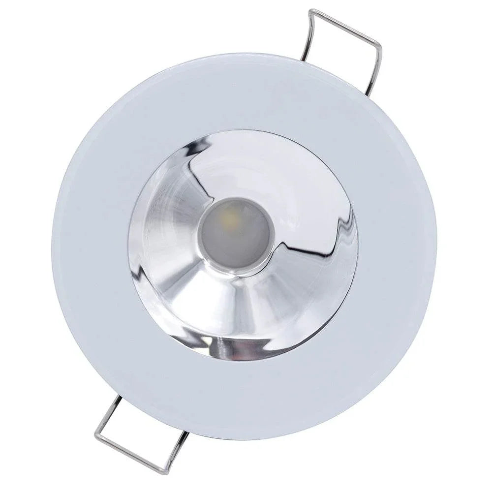 Lumitec Illusion Flush Mount LED Down Light - Spectrum RGBW - Cool White - White Housing - Chrome Reflector [117137] Lumitec