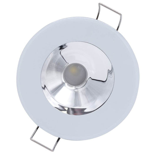 Lumitec Illusion Flush Mount LED Down Light - Spectrum RGBW - Warm White - White Housing - Chrome Reflector [117135] - Besafe1st